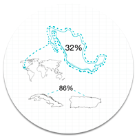 La cobertura en educación superior en México de 32%, es inferior a la de varios países de América Latina como Cuba o Puerto Rico
                  con 86%.